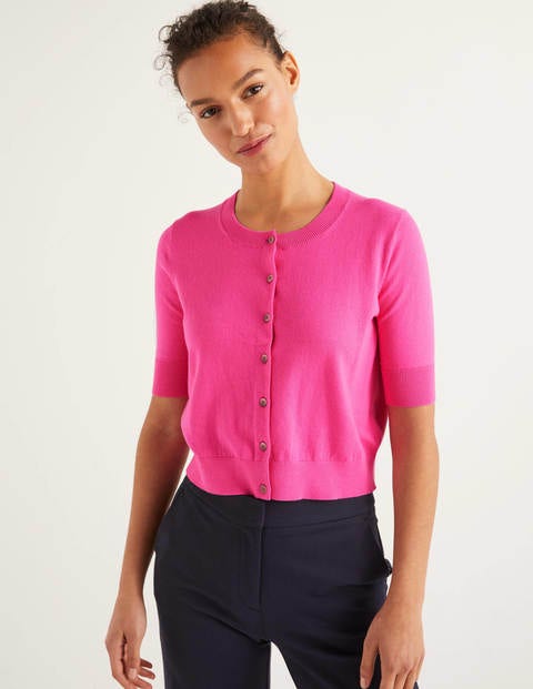 Favourite Cotton Crop Cardigan - Pop Pansy Favourite Cotton Crop Cardigan - Pop Pansy