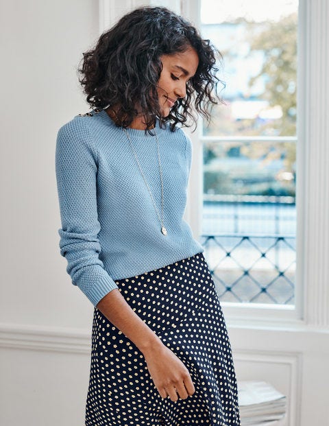 Bude Cotton Textured Jumper - Sea Mist Bude Cotton Textured Jumper - Sea Mist