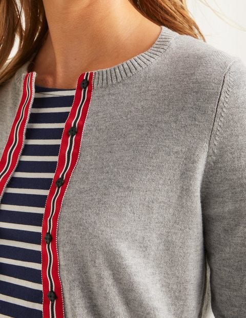 York Ripsband-Cardigan - Grau Melange York Ripsband-Cardigan - Grau Melange