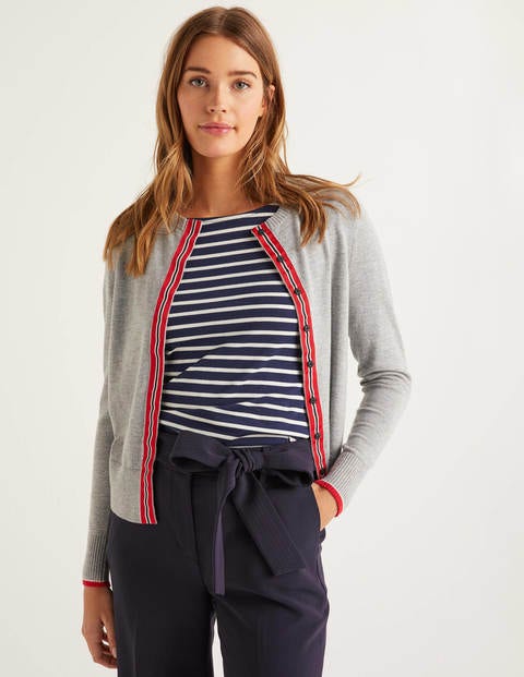 York Ripsband-Cardigan - Grau Melange York Ripsband-Cardigan - Grau Melange