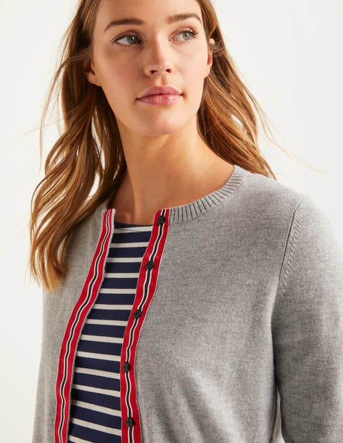 York Ripsband-Cardigan - Grau Melange York Ripsband-Cardigan - Grau Melange