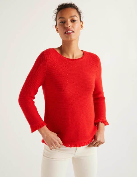Arundel Gemütlicher Texturierter Pullover - Signalrot Arundel Gemütlicher Texturierter Pullover - Signalrot