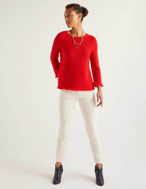 Arundel Gemütlicher Texturierter Pullover - Signalrot Arundel Gemütlicher Texturierter Pullover - Signalrot