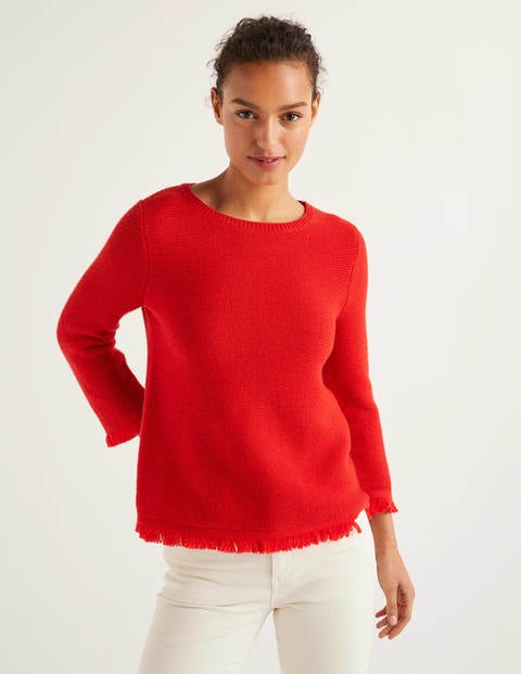 Arundel Gemütlicher Texturierter Pullover - Signalrot Arundel Gemütlicher Texturierter Pullover - Signalrot