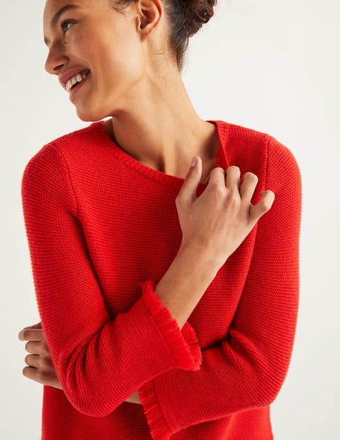 Arundel Gemütlicher Texturierter Pullover - Signalrot Arundel Gemütlicher Texturierter Pullover - Signalrot