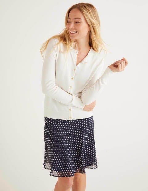 Eldon Baumwollcardigan Mit Rundhalsausschnitt - Naturweiß Eldon Baumwollcardigan Mit Rundhalsausschnitt - Naturweiß