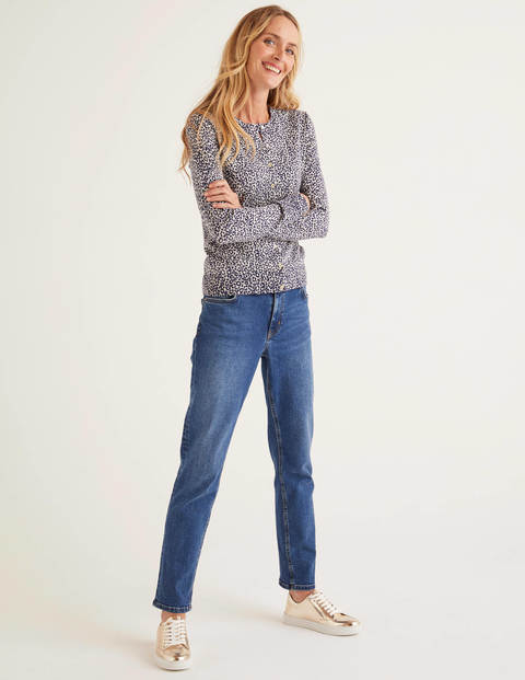 Cardigan Eldon en coton - Motif animal bleu marine profond Cardigan Eldon en coton - Motif animal bleu marine profond