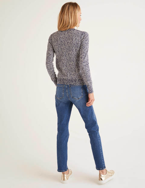 Cardigan Eldon en coton - Motif animal bleu marine profond Cardigan Eldon en coton - Motif animal bleu marine profond