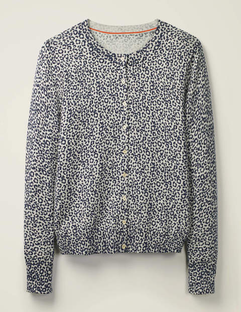 Cardigan Eldon en coton - Motif animal bleu marine profond Cardigan Eldon en coton - Motif animal bleu marine profond