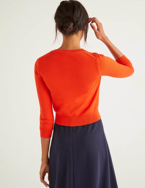 Cardigan court Eldon en coton - Orange crépuscule Cardigan court Eldon en coton - Orange crépuscule