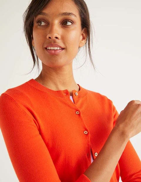 Eldon Kurzer Baumwollcardigan - Orangerot Eldon Kurzer Baumwollcardigan - Orangerot