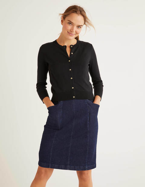 Eldon Cotton Crop Cardigan - Black Eldon Cotton Crop Cardigan - Black