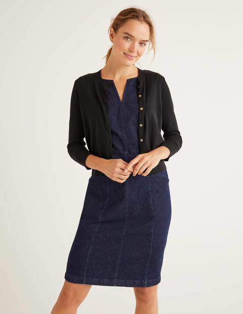 Eldon Cotton Crop Cardigan - Black Eldon Cotton Crop Cardigan - Black