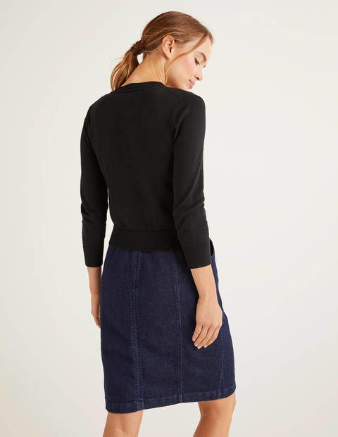 Eldon Cotton Crop Cardigan - Black Eldon Cotton Crop Cardigan - Black