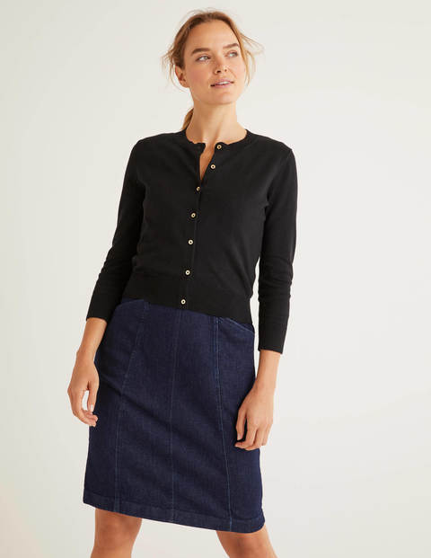 Eldon Cotton Crop Cardigan - Black Eldon Cotton Crop Cardigan - Black
