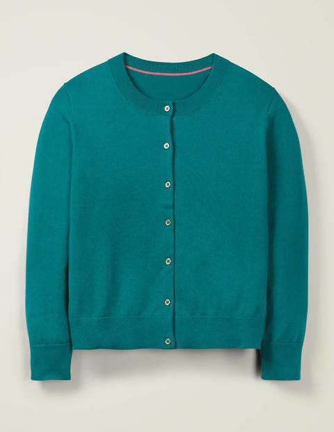 Eldon Cotton Crop Cardigan - Vibrant Teal Eldon Cotton Crop Cardigan - Vibrant Teal