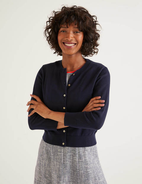 Eldon Cotton Crop Cardigan - Navy Eldon Cotton Crop Cardigan - Navy