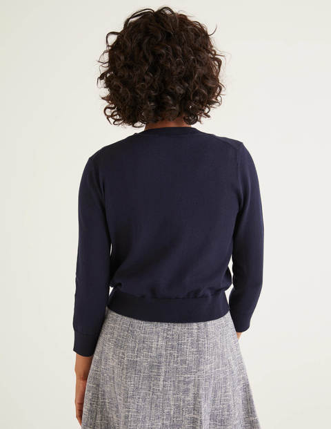 Eldon Cotton Crop Cardigan - Navy Eldon Cotton Crop Cardigan - Navy