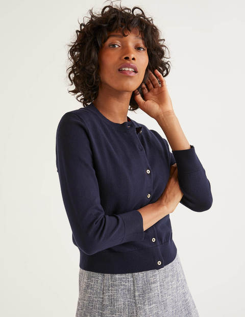 Eldon Cotton Crop Cardigan - Navy Eldon Cotton Crop Cardigan - Navy