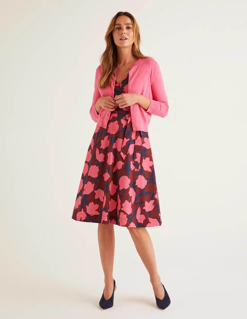 Cardigan court Eldon en coton - Camélia vif Cardigan court Eldon en coton - Camélia vif