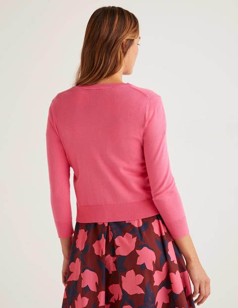 Cardigan court Eldon en coton - Camélia vif Cardigan court Eldon en coton - Camélia vif