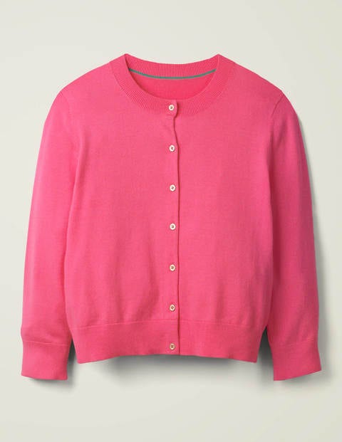 Cardigan court Eldon en coton - Camélia vif Cardigan court Eldon en coton - Camélia vif