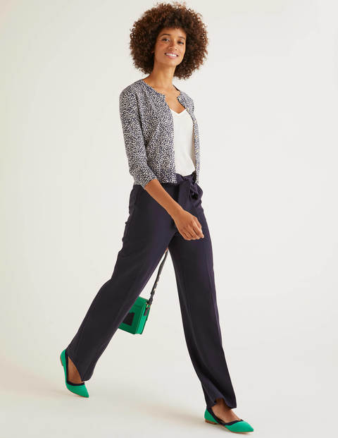 Eldon Cotton Crop Cardigan - French Navy Animal Eldon Cotton Crop Cardigan - French Navy Animal