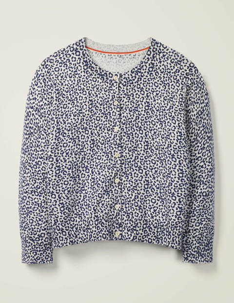Eldon Cotton Crop Cardigan - French Navy Animal Eldon Cotton Crop Cardigan - French Navy Animal