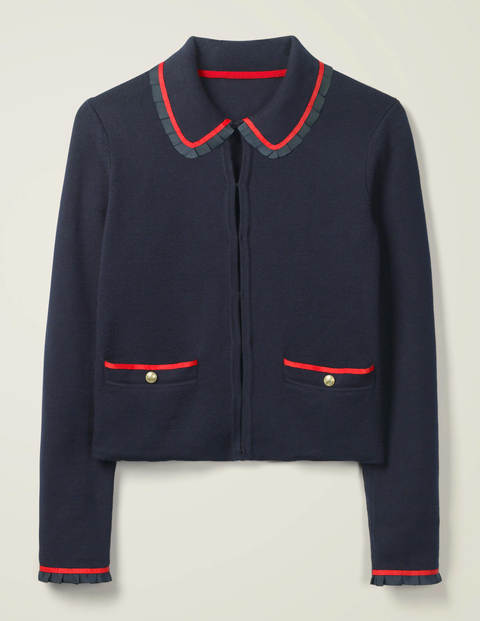 navy knitted jacket