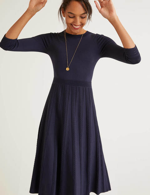 Lorna Knitted Dress - Navy Lorna Knitted Dress - Navy