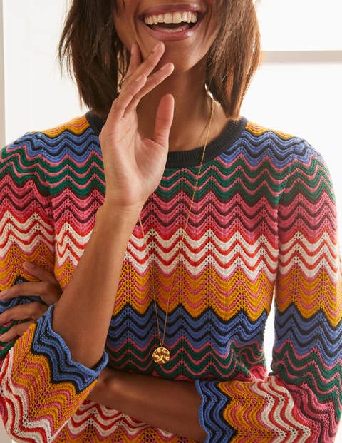 Powis Pointelle Jumper - Multi Stripe Powis Pointelle Jumper - Multi Stripe