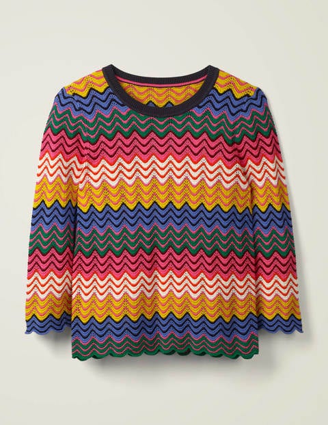 Powis Pointelle Jumper - Multi Stripe Powis Pointelle Jumper - Multi Stripe
