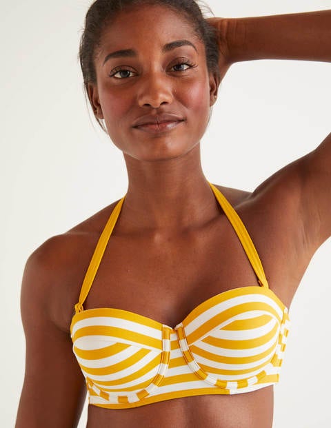 Samos Cup-Size Bikini Top - Yellow/Ivory Stripe Samos Cup-Size Bikini Top - Yellow/Ivory Stripe