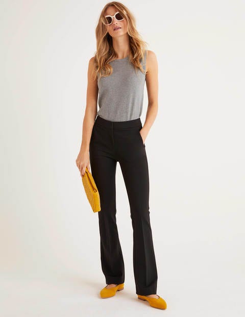 black bootleg trousers womens