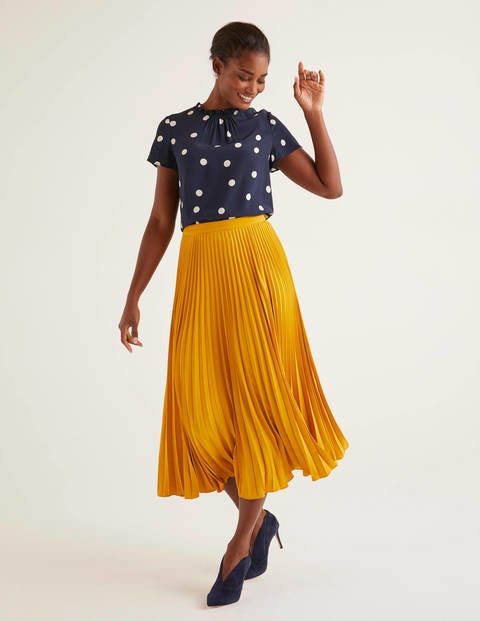 Kristen Pleated Skirt - Tuscan Sun Kristen Pleated Skirt - Tuscan Sun
