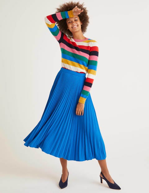 Kristen Pleated Skirt - Bold Blue Kristen Pleated Skirt - Bold Blue