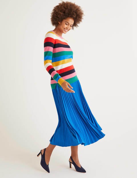 Kristen Pleated Skirt - Bold Blue Kristen Pleated Skirt - Bold Blue