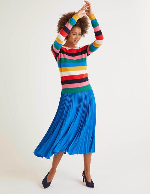 Kristen Pleated Skirt - Bold Blue Kristen Pleated Skirt - Bold Blue