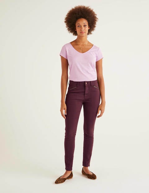 Biker Super Skinny Jeans - Maroon Biker Super Skinny Jeans - Maroon