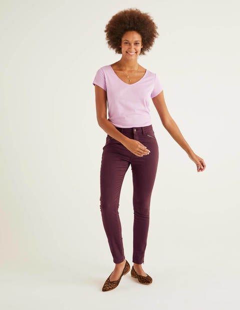 Biker Super Skinny Jeans - Maroon Biker Super Skinny Jeans - Maroon
