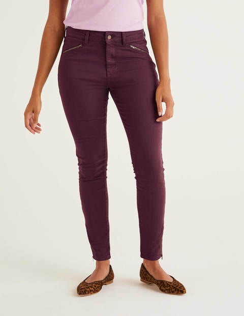 Biker Super Skinny Jeans - Maroon Biker Super Skinny Jeans - Maroon