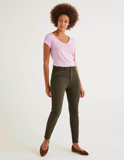 Biker Super Skinny Jeans - Khaki Biker Super Skinny Jeans - Khaki