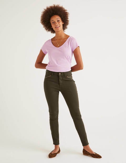 Biker Super Skinny Jeans - Khaki Biker Super Skinny Jeans - Khaki