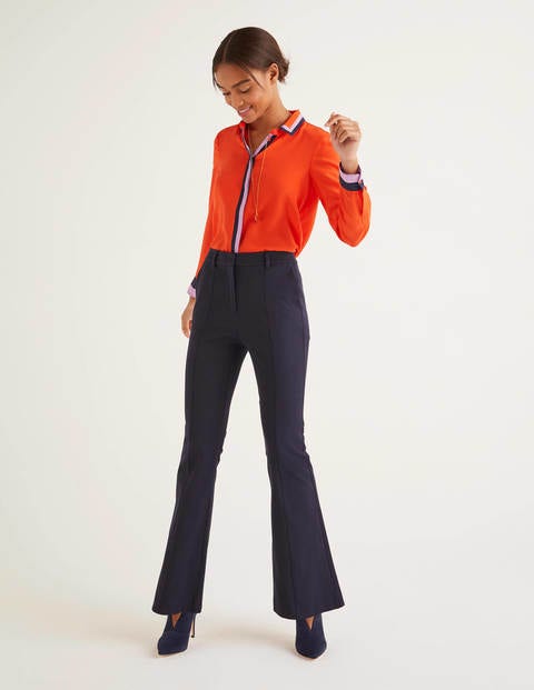 Bath Bi-Stretch Flare Trousers - Navy Bath Bi-Stretch Flare Trousers - Navy