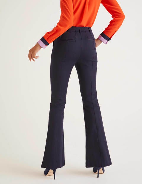 Bath Bi-Stretch Flare Trousers - Navy Bath Bi-Stretch Flare Trousers - Navy