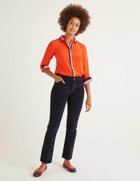 Cord Slim Straight Jeans - Navy Cord Slim Straight Jeans - Navy