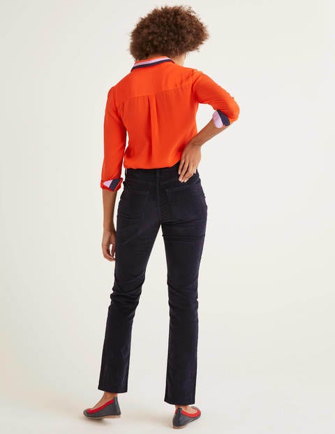 Cord Slim Straight Jeans - Navy Cord Slim Straight Jeans - Navy
