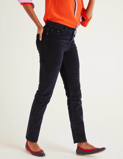 Cord Slim Straight Jeans - Navy Cord Slim Straight Jeans - Navy