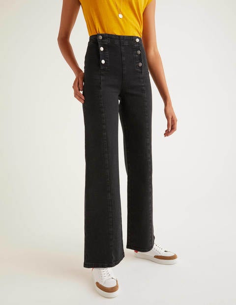 Sailor Wide Leg Jeans - Washed Black 