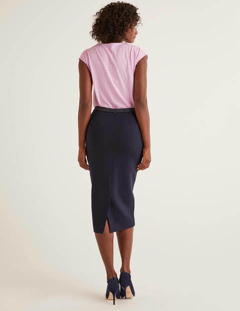 Sedley Topstitch Pencil Skirt - Navy/Ivory Sedley Topstitch Pencil Skirt - Navy/Ivory